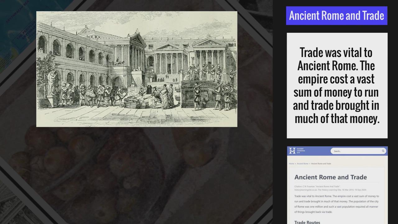 'Video thumbnail for Ancient Rome and Trade'