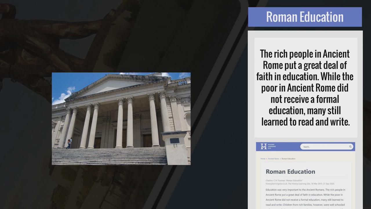 'Video thumbnail for Roman Education'